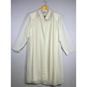 Vintage JBS white sheer duster jacket and sleeveless dress set 20w￼